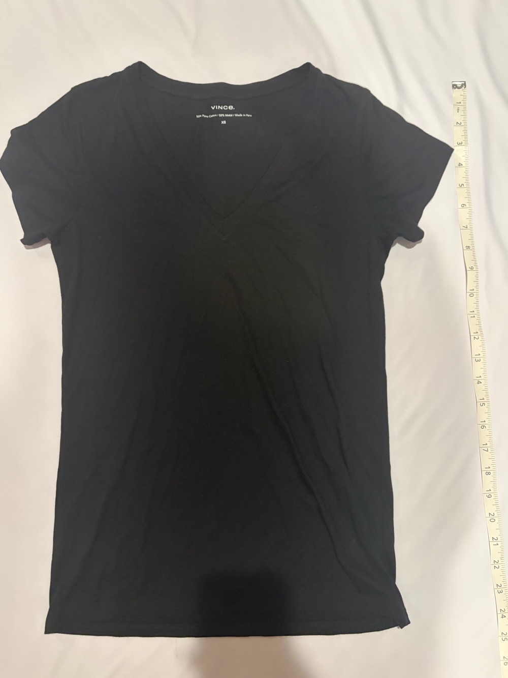 Vince Black V-Neck Short Sleeve Tee -Sz XS